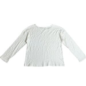 The Lady & The Sailor White Quilted Soft Sweatshirt Top Small